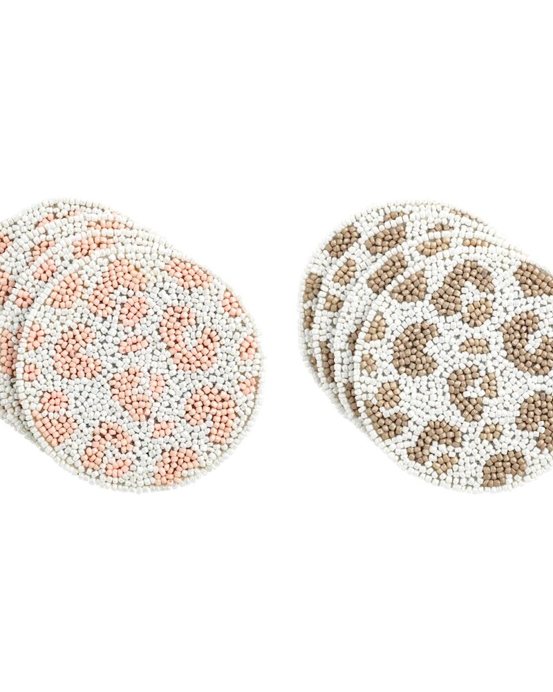 Mud Pie Leopard Coaster Set