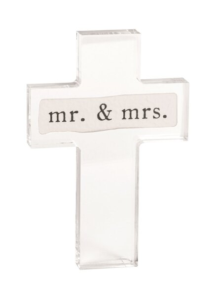 Mud Pie Mr. & Mrs. Acrylic Cross