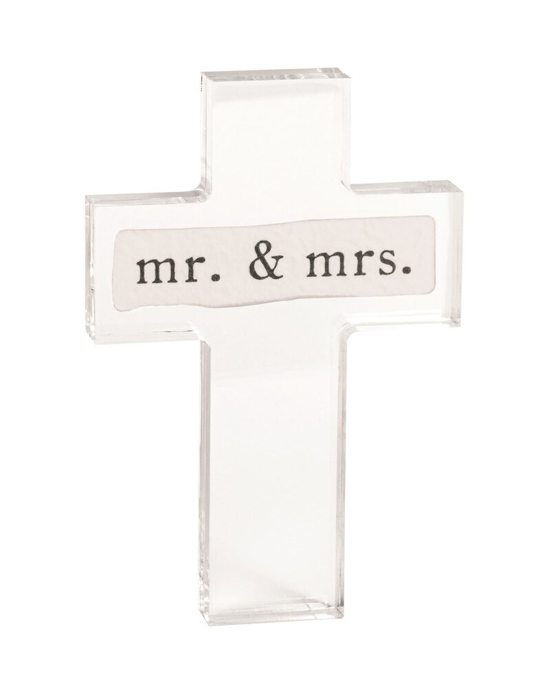 Mud Pie Mr. & Mrs. Acrylic Cross