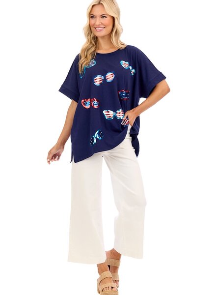 Mud Pie Americana Sparkle Sunglasses Top