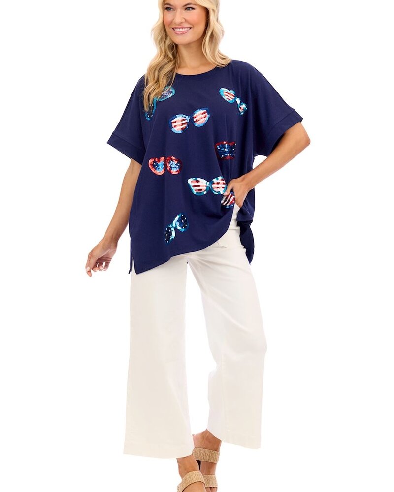 Mud Pie Americana Sparkle Sunglasses Top