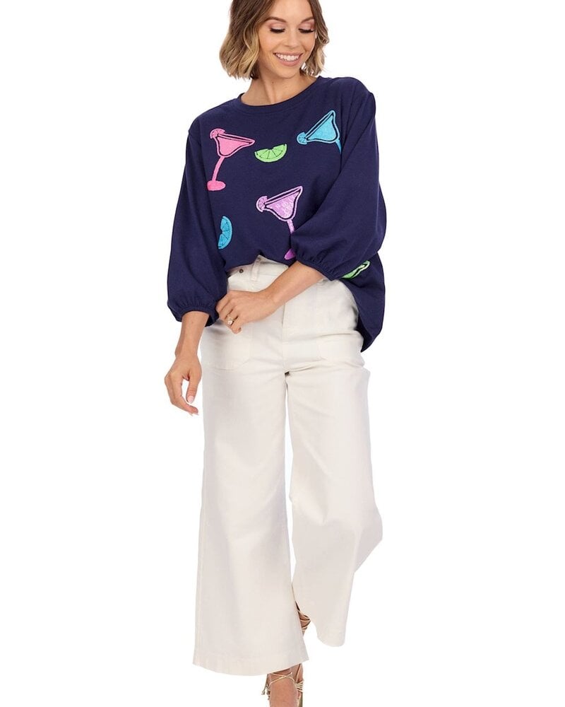 Mud Pie Drink Sparkle Sweatshirt