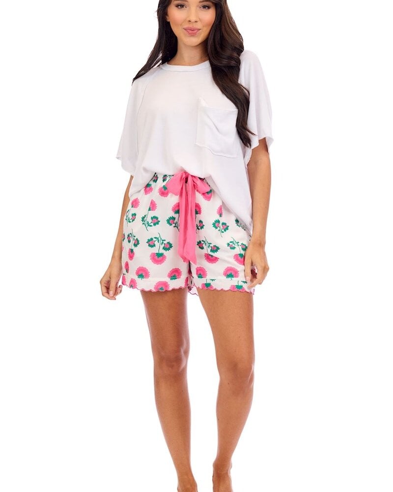Mud Pie Pink Floral Pajama Shorts
