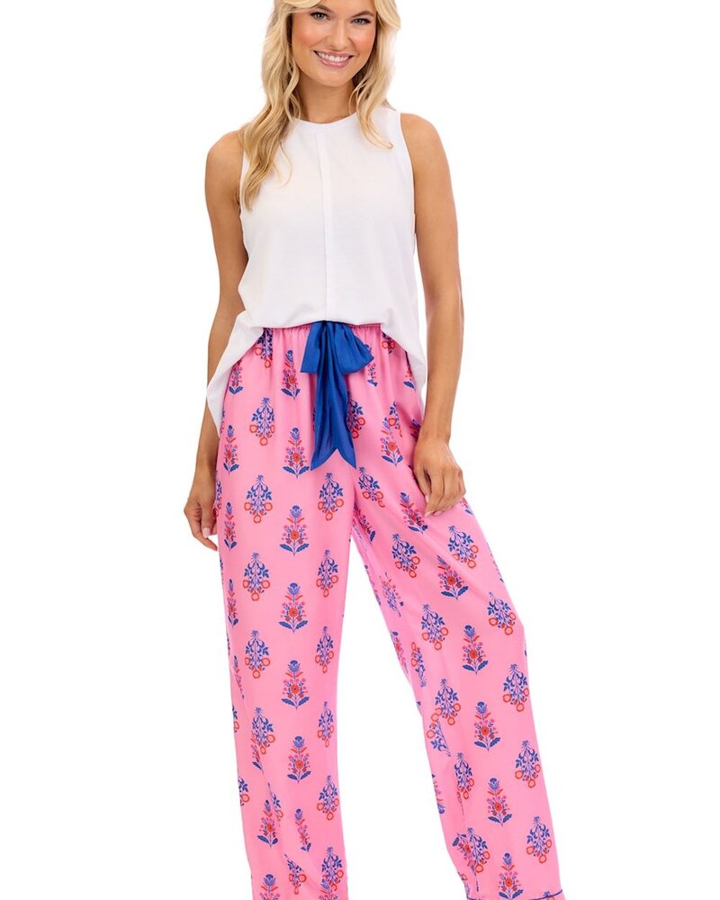 Mud Pie Pink Floral Pajama Pants