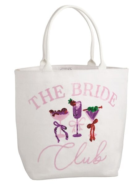 Mud Pie Pink Bride Sparkle Tote