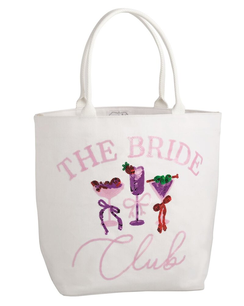 Mud Pie Pink Bride Sparkle Tote