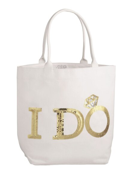 Mud Pie Gold Bride Sparkle Tote