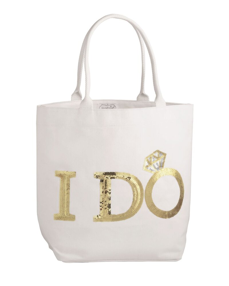 Mud Pie Gold Bride Sparkle Tote
