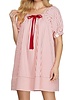 She&Sky Half Sleeve Woven Striped Mini Dress With Contrast Bow and Side Pockets