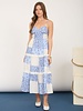 Blu Pepper Multi-Patchwork Spaghetti Strap Midi Dress