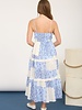 Blu Pepper Multi-Patchwork Spaghetti Strap Midi Dress