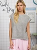 Blu Pepper Washed Extended Shoulder Knit T-Shirt