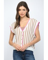Fate Stripe Pattern V-Neckline Sweater Vest