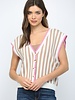 Fate Stripe Pattern V-Neckline Sweater Vest