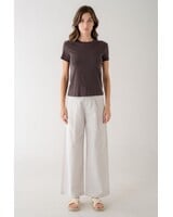 Elle Grey High Waist Stripped Wide Leg Trousers