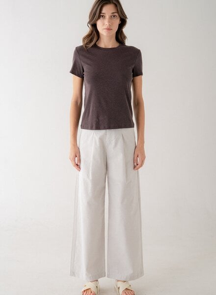 Elle Grey High Waist Stripped Wide Leg Trousers