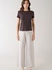 Elle Grey High Waist Stripped Wide Leg Trousers