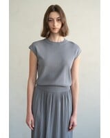 Elle Grey Crew Neck Kitted Top