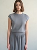 Elle Grey Crew Neck Kitted Top
