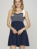She & Sky Shoulder Bow Tie Mini Dress