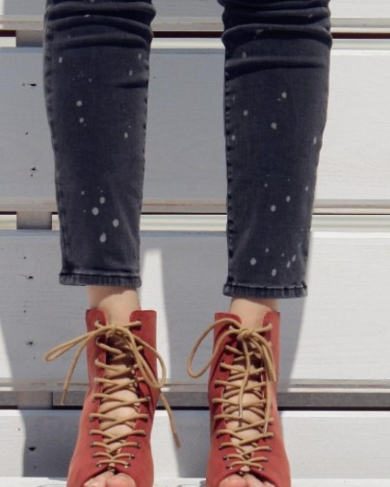 red lace booties