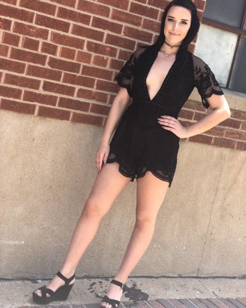 short sleeve lace romper