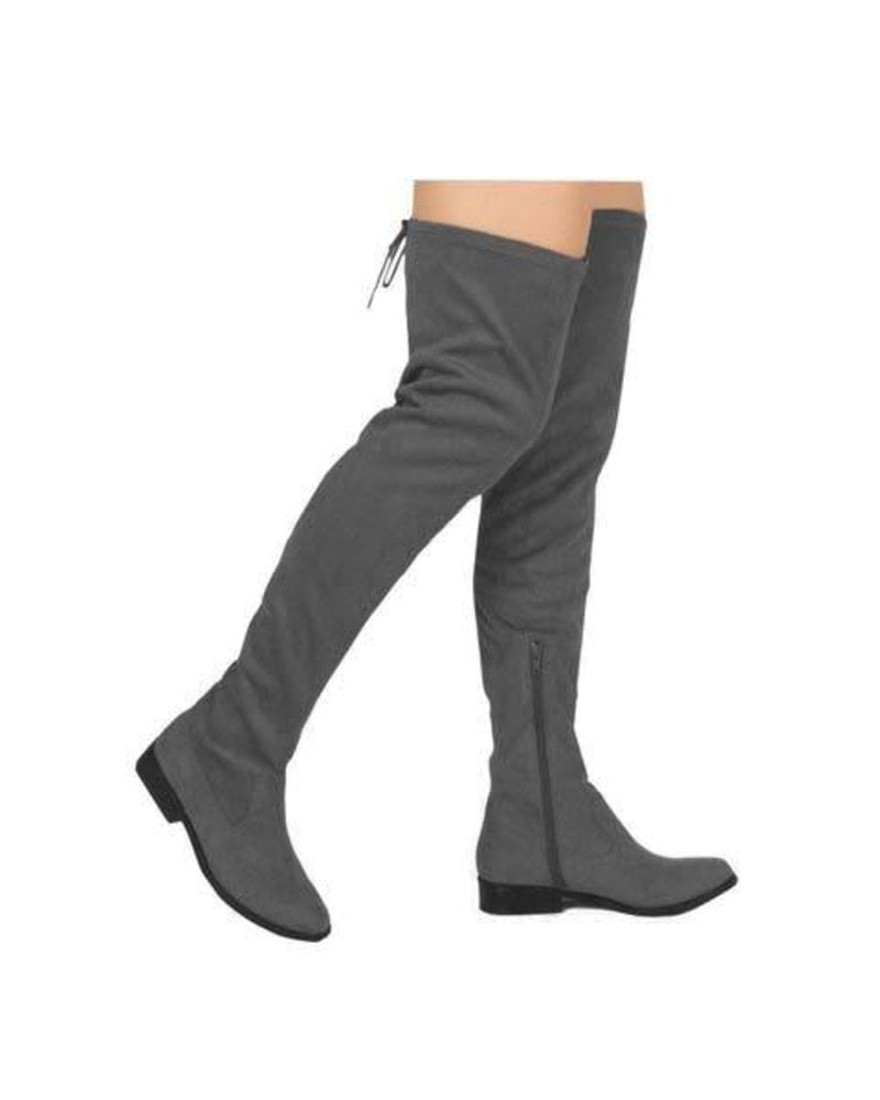 Vinci Over the Knee Charcoal Suede Boot