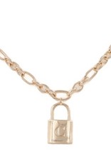 Metal lock pendant necklace