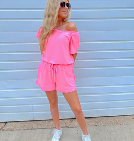 On the go romper neon pink
