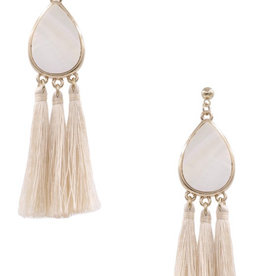 Cotton tassel earrings