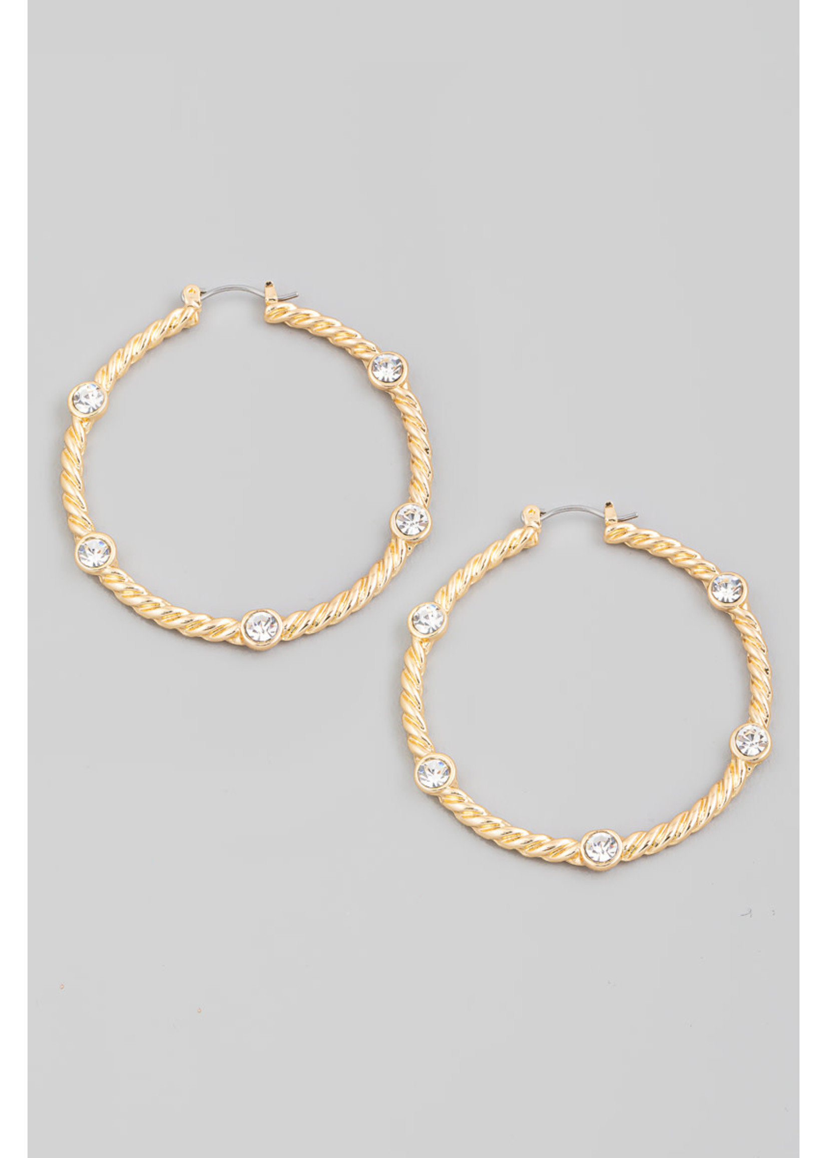 Circle Twist Pearl Bead Drop Earrings
