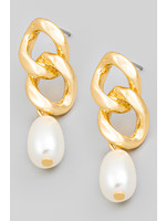 Willow Jane Mini Pearl Drop Chain Earrings