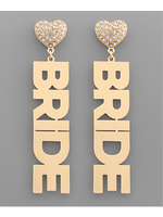 BRIDE Letter & Heart Earrings