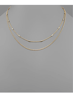 Brass 2 Row Layered Necklace