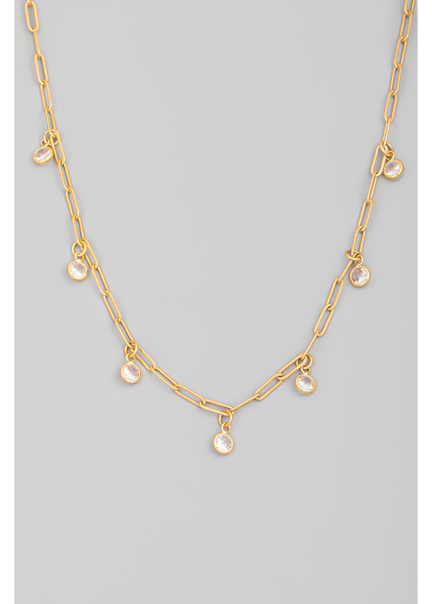 Rhinestone Stations Chain Necklace