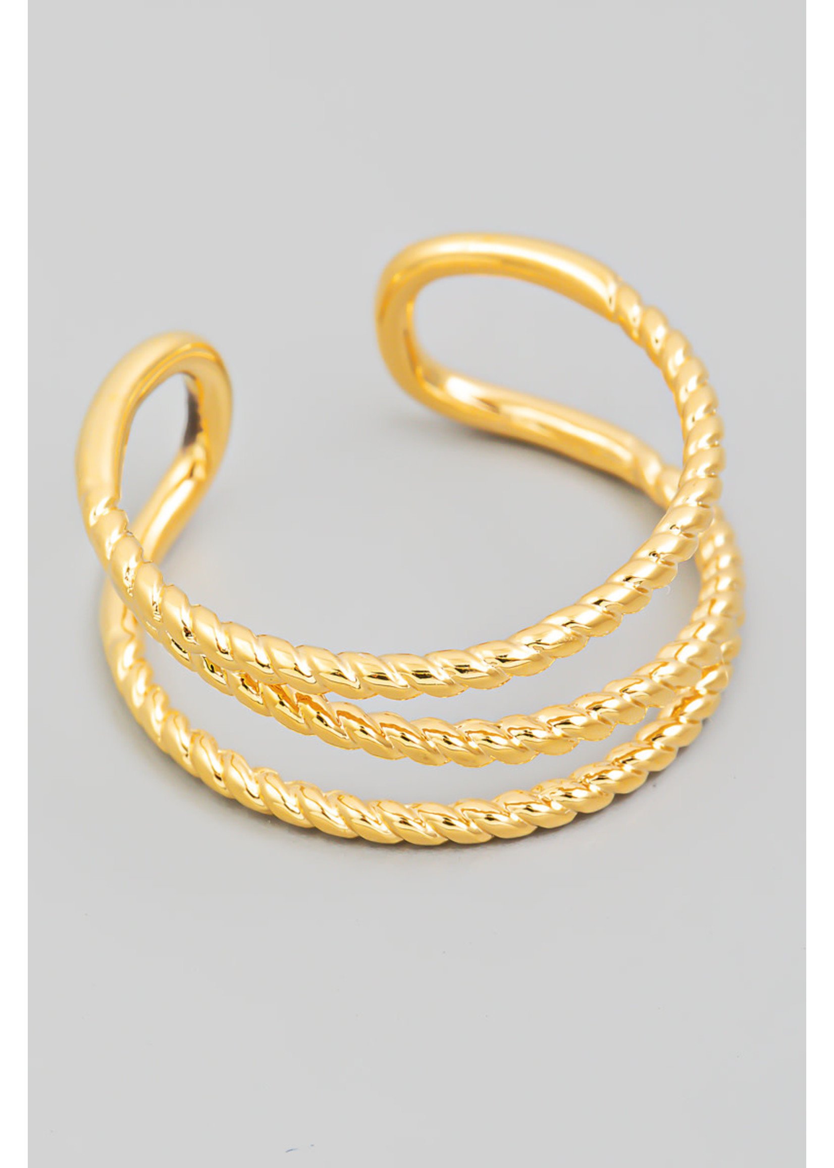 Dainty Layered Rope Adjustable Ring