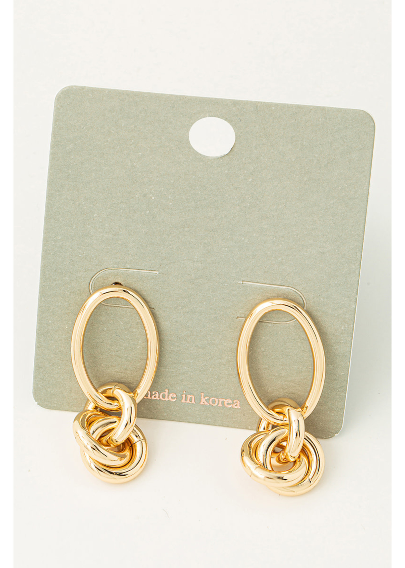 Circle Post Ring Cluster Dangle Earrings