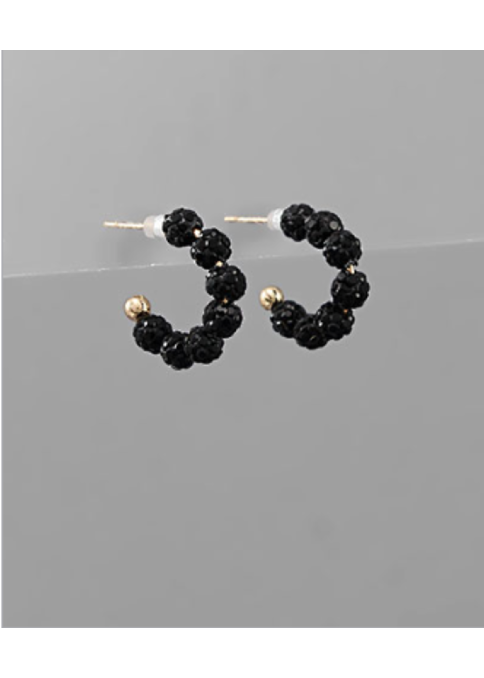 Small Pave Ball Hoops