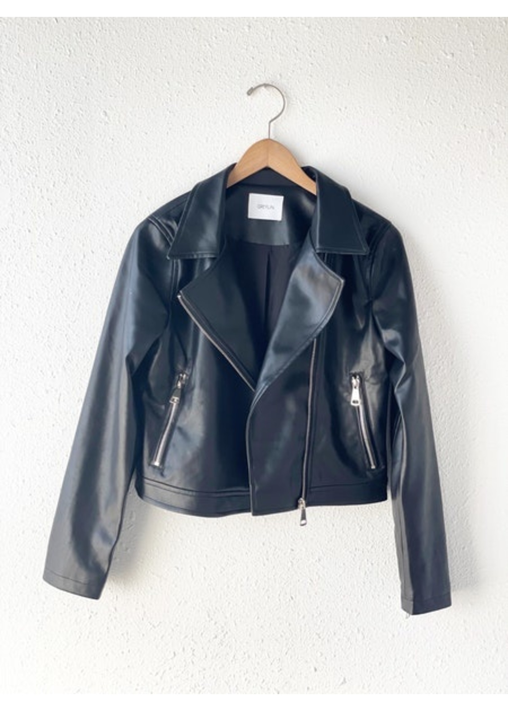 Greylin Jen Vegan Leather Moto Jacket