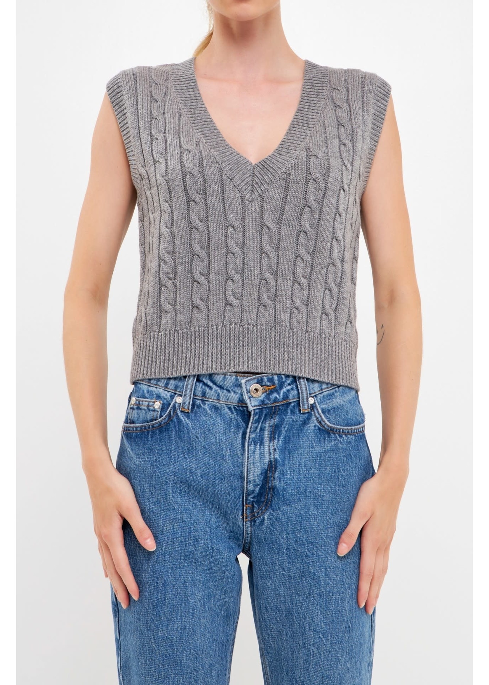 English Factory Cable Knit Chunky Vest