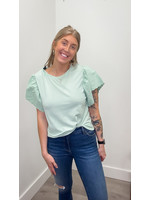Dex Clothing Embroidered Sleeve Top