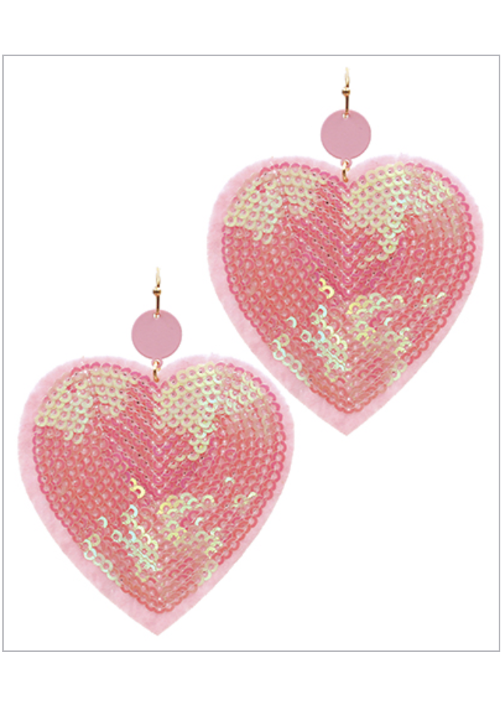 Sequin Patch Heart Earrings