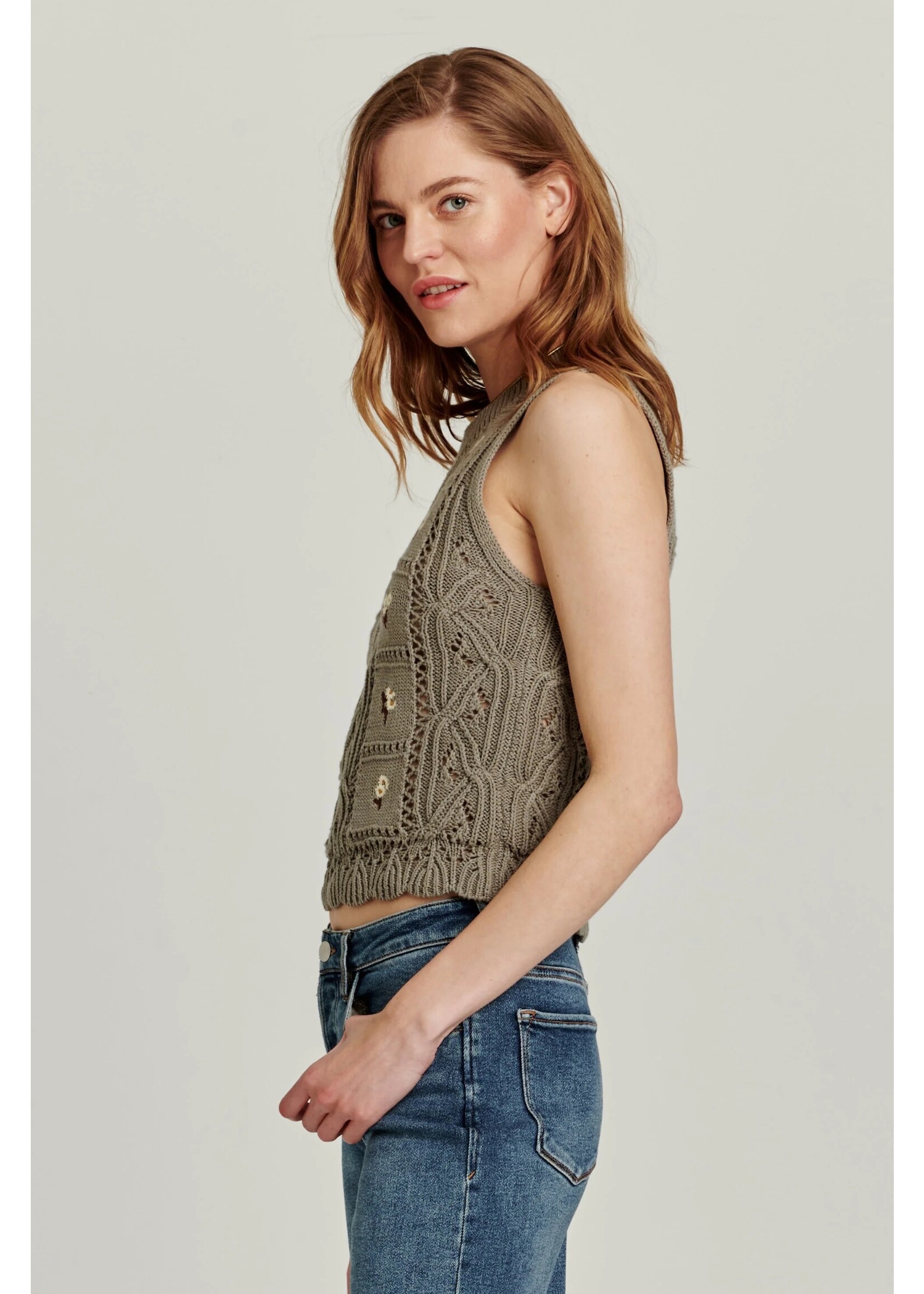 Another Love Lorelei Cable Knit Sweater Tank