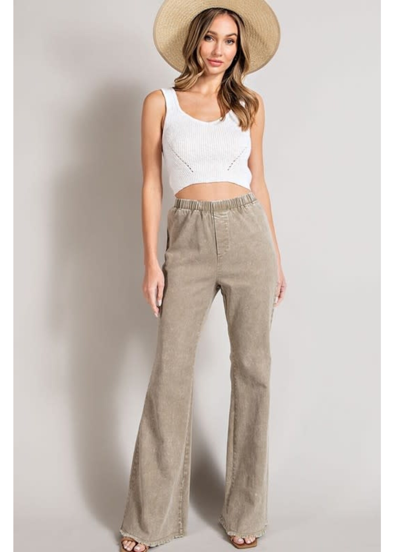 Mineral Washed Flare Pants
