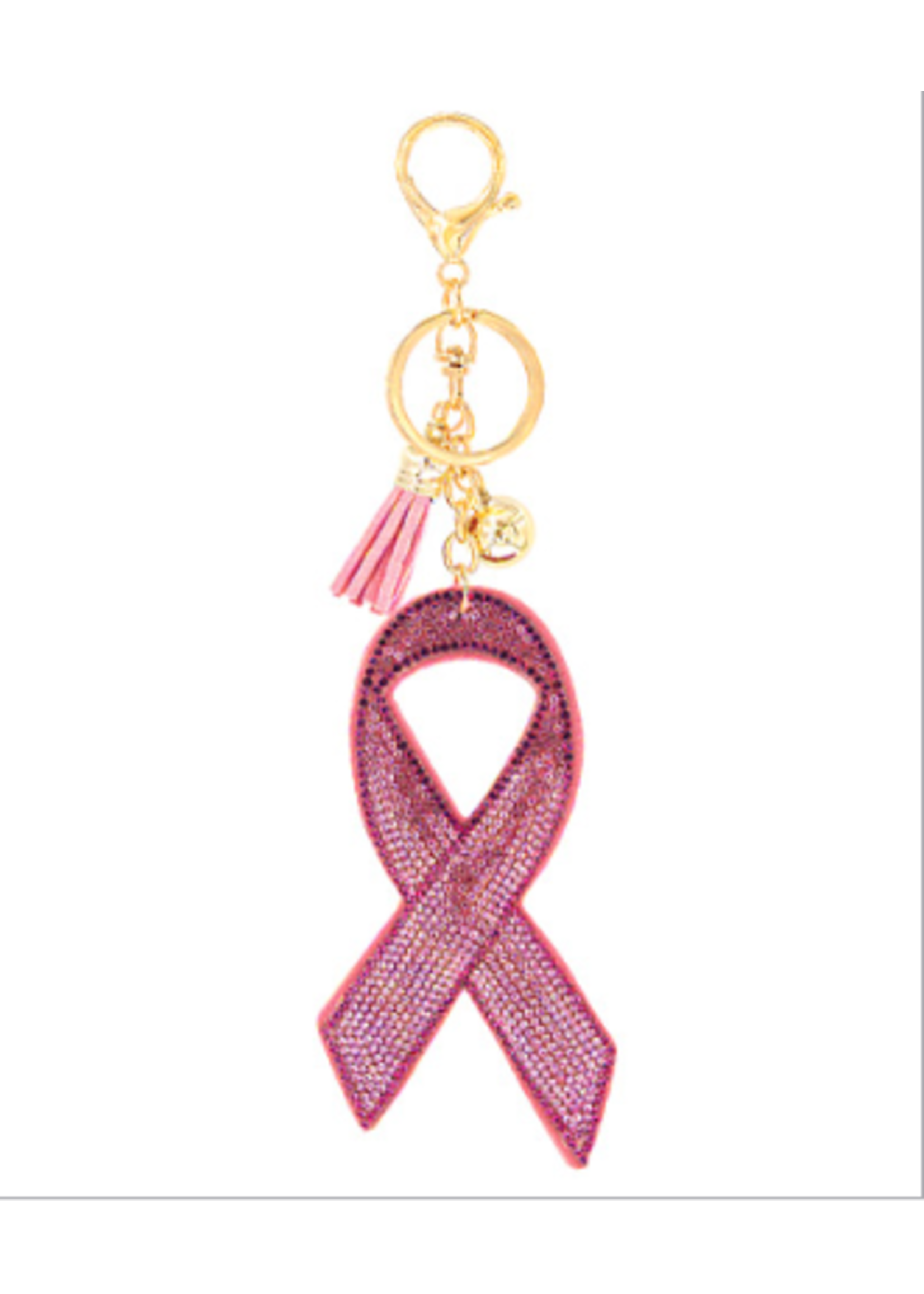 Crystal Pink Ribbon Keychain