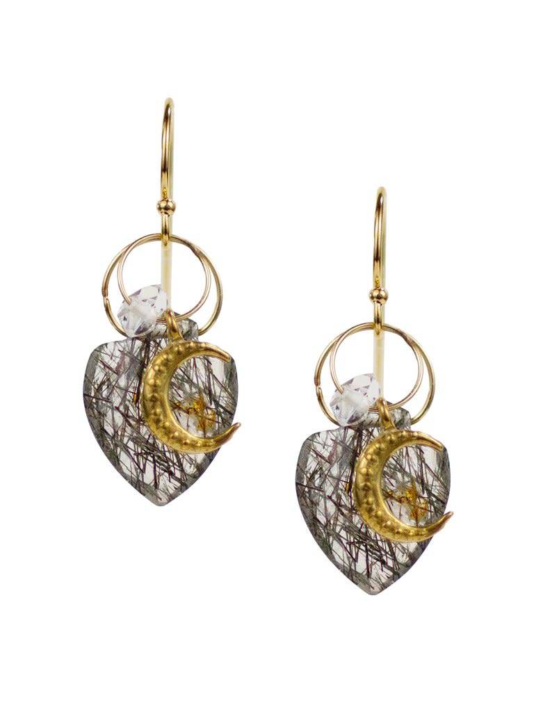 Luna Quartz Earrings Saffron Jewelry