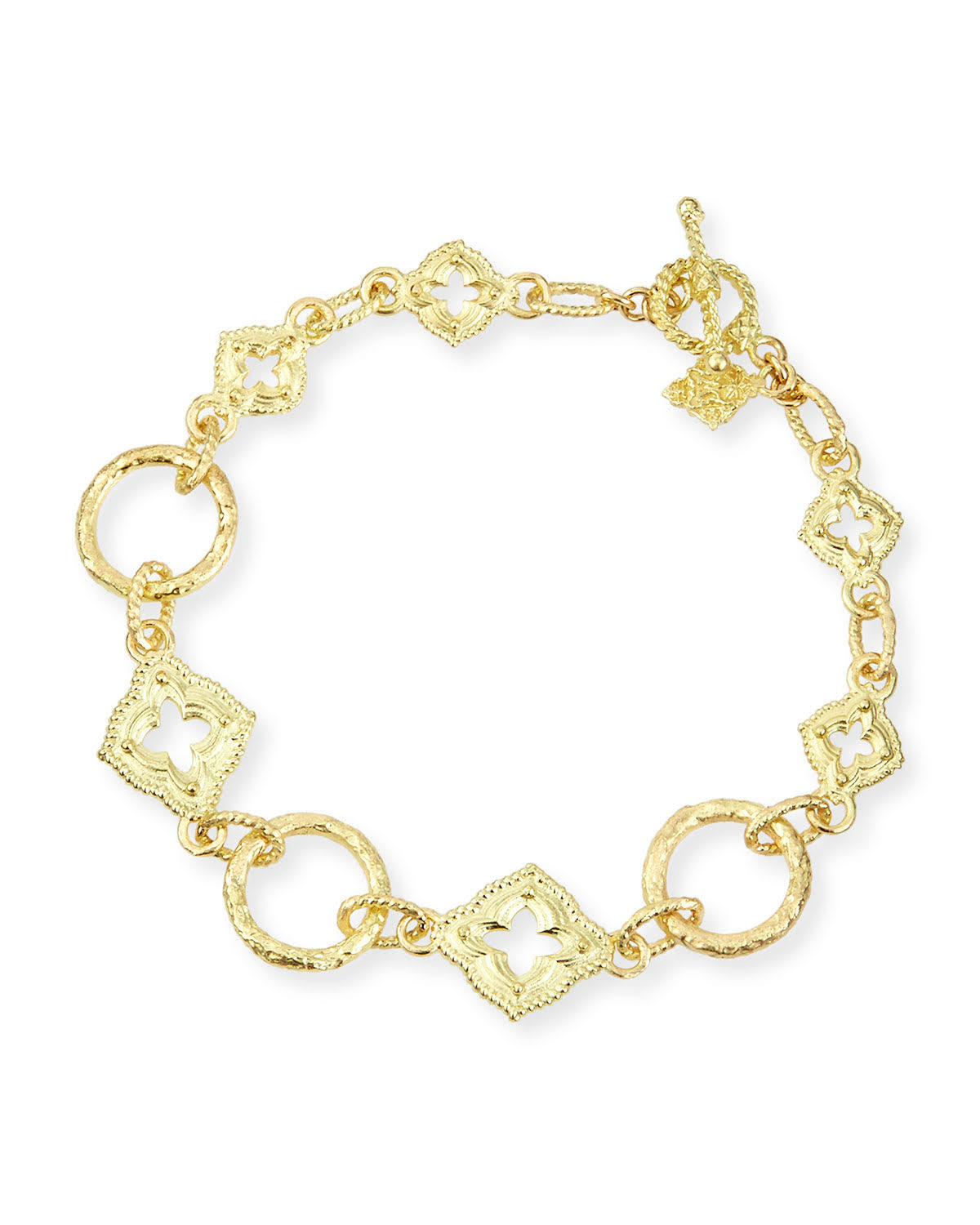 Sueno 18k Quatrefoil Link Bracelet Saffron Jewelry