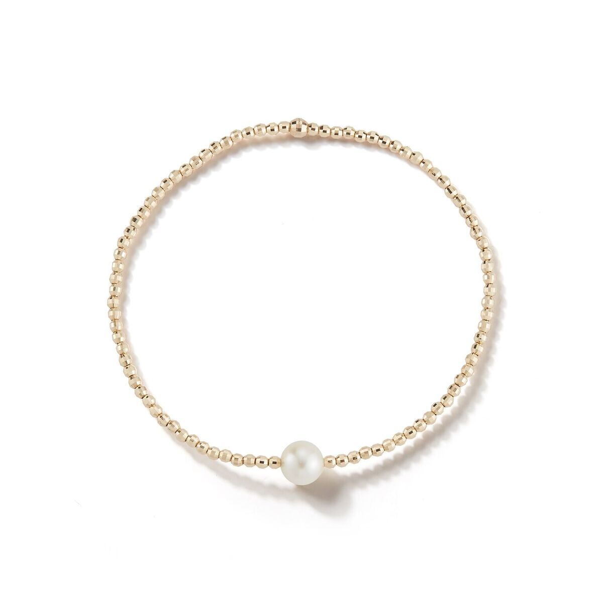 Akoya Pearl & 14k Gold Bead Bracelet Saffron Jewelry