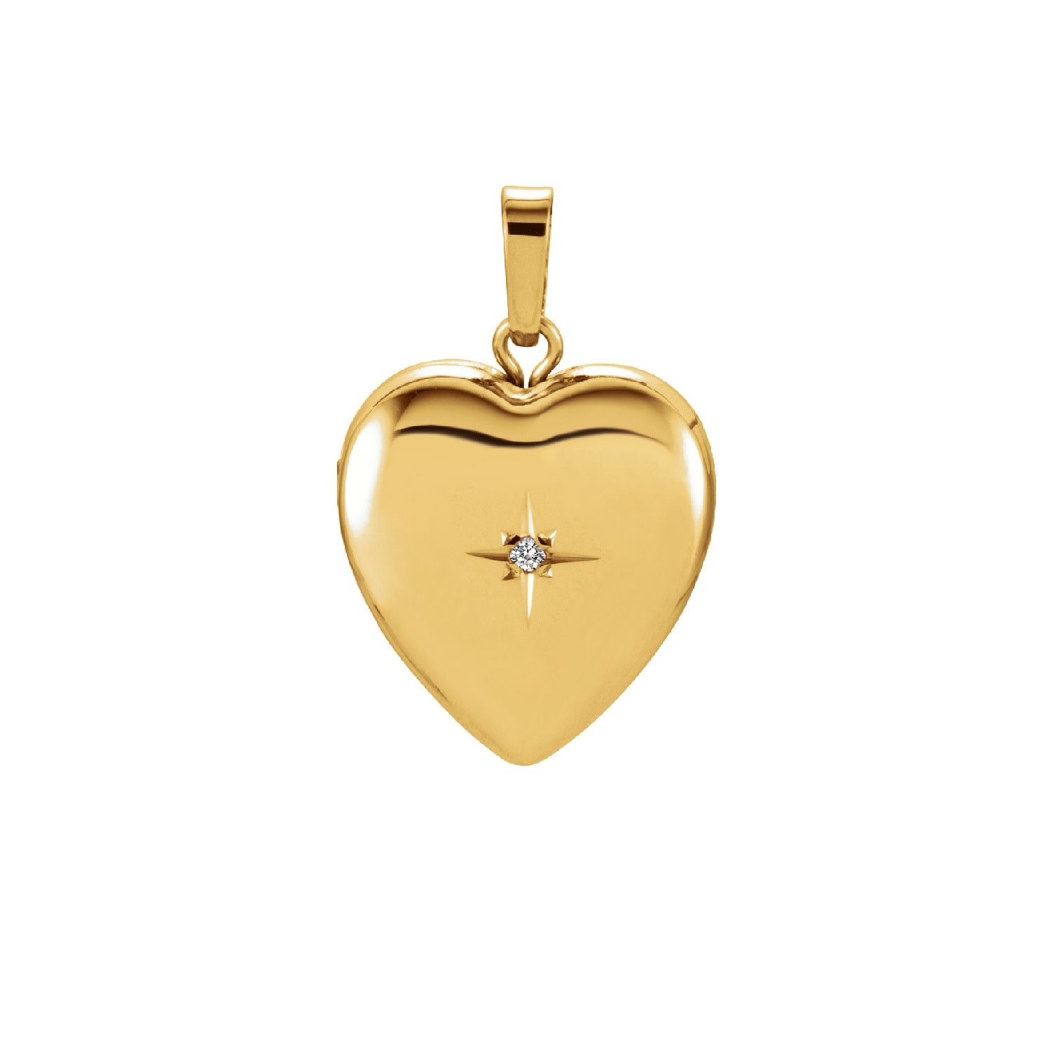 Yellow Gold Diamond Heart Locket Saffron Jewelry