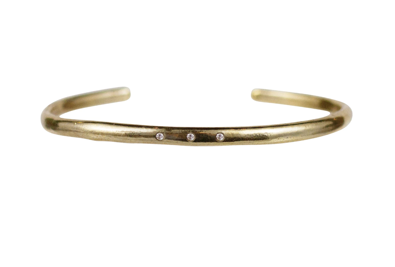 Organic 3 Diamond Bracelet Saffron Jewelry